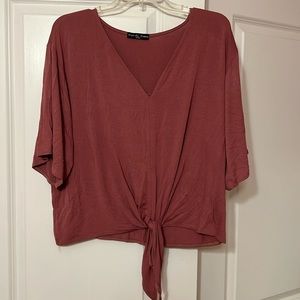 Blush Pink Tie Blouse